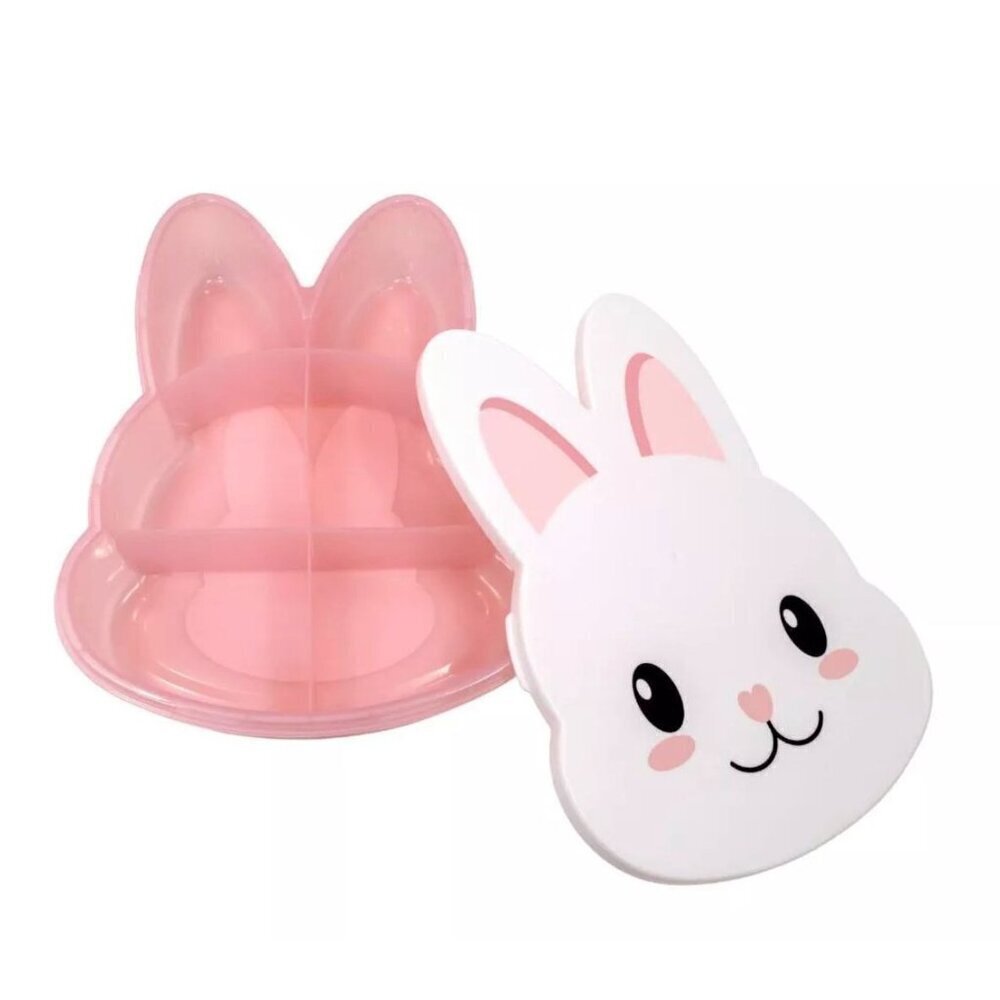 Cook With Color Bunny Divided Snack Box Food Storage Container Pink Easter